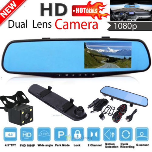 RÉTROVISEUR CAMÉRA DE VOITURE DVR DASHCAM & CAMÉRA ARRIÈRE