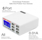 CHARGEUR rapide 3.0 - 6 ports USB - Ecran LCD